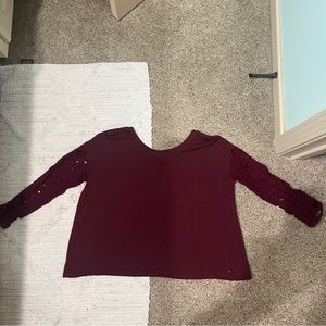 American Eagle Long Sleeve Open Back Top